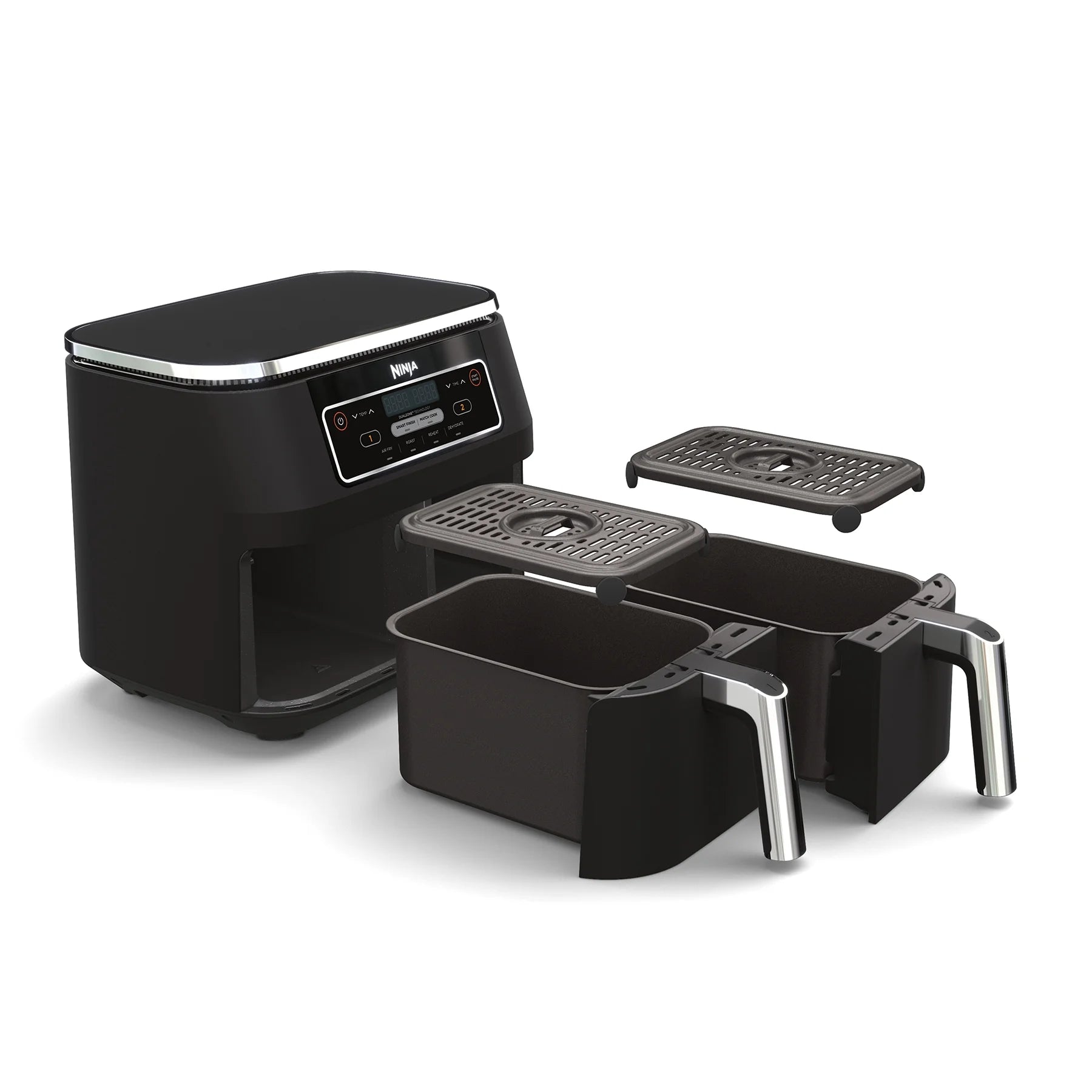 Restored Ninja DZ100 Foodi? 4in1, 8Qt., 2Basket Air Fryer with Dualzone? Technology (Black) (Refurbished)