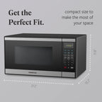 Farberware Countertop Microwave Ov 1100 Watts, 2.2 cu ft - Smart Sensor With LED Lighting and Child Lock - Perfect for Apartments and Dorms - Easy Clean Black Interior, Stainless Steel