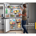 Whirlpool Counter Depth 4 Door Refrigerator, Metallic Steel, 36", 19.4 cu ft