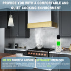 Akicon Range Hood 30 Inch, 600 CFM Ducted Vent Hood, Stainless Steel Box Kitchen Hood with 2 LED Lights, Removable Baffle Filters, Stove Hood Vent for Kitchen, 3 Speeds, Wall Mounted (AK-HS30HB-JBC)