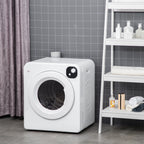 Clothes Dryer HOMCOM Portable Clothes Dryer, 120V 1300W Compact Laundry Dryer with Intelligent Drying, 3.2 cu.ft Stainless Steel Drum, Front Load Electric Dryer for Apartments, Dorms, RVs, White,Elec