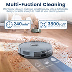 AIRROBO L50+ Robot Vacuum and Mop Cleaners Self-Empty with Ultrasonic Carpet Detection,5500Pa Suction, 75 Days Hands-Free, 180min Long Runtime with Smart Control