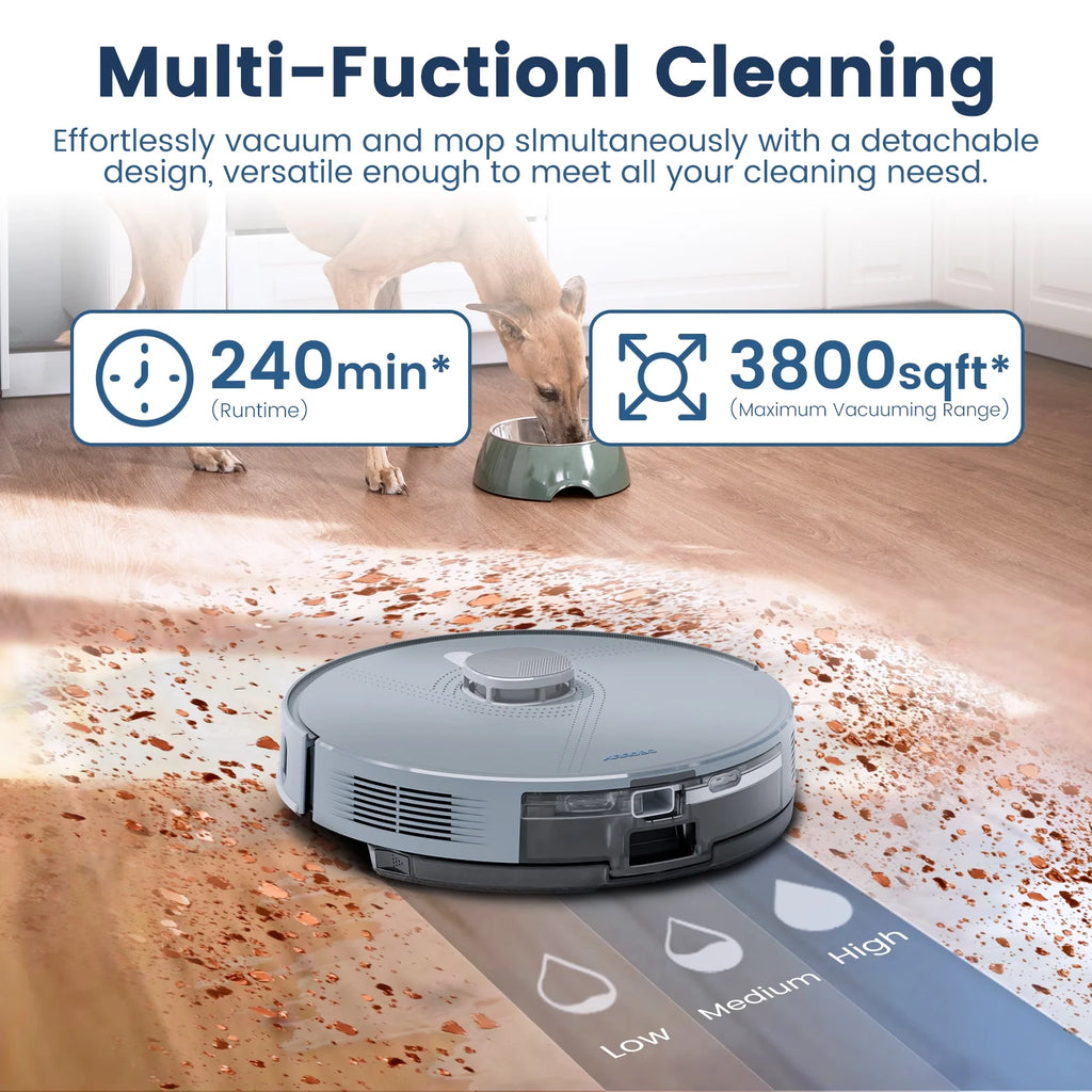 (2025Upgrade) AIRROBO L50 Self-Empty Robot Vacuum and Mop Combo with Ultrasonic Carpet Inspection��5500Pa Powerful Suction for Pet Hair
