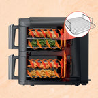 Ninja DoubleStack XL 2-Basket Air Fryer, DoubleStack Technology Cooks 4 Foods at Once, Space Saving Design, 10 QT, 4-in-1, Smart Finish & Match Cook, SL400