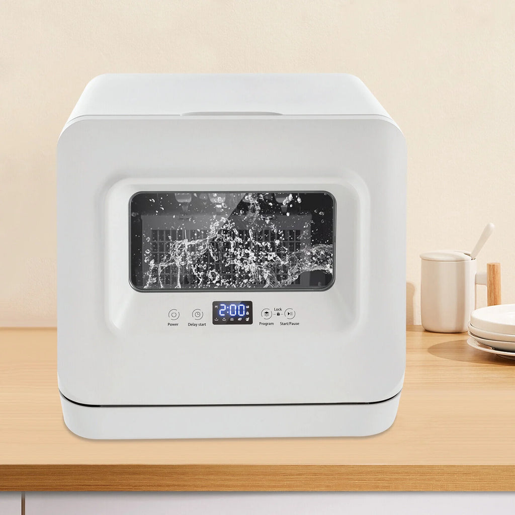 TFCFL Portable Compact Dish Washing Machine Countertop Mini Dishwasher with Water Tank Leak-Proof Air Dry