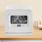 Modern Rectangular Portable Compact Countertop Mini Dishwasher with Water Tank Leak-Proof Air Dry White 120V 785W 17.32*16.25*16.69in for Apartments, Snack Bars, Dorms