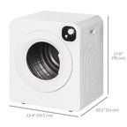 Resenkos Compact Laundry Dryer 1300W Portable Clothes Dryer with 3.2 cu.ft Stainless Steel Drum, Front Load Electric Dryer, White