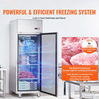 KFFKFF Commercial Reach-In Refrigerator 19.32 Cu.ft Upright Freezer 1 Door 4 Shelves 4 Wheels 27" Width