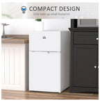 3.2 Cu.Ft Mini Fridge with Freezer - Double Door Refrigerator Adjustable Thermostat, Reversible Door - White - Dorm, Apartment, Bedroom