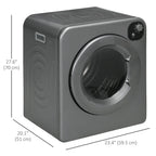 Resenkos Compact Laundry Dryer 1300W Portable Clothes Dryer with 3.2 cu.ft Stainless Steel Drum, Front Load Electric Dryer, Gray