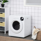 Resenkos Compact Laundry Dryer 1300W Portable Clothes Dryer with 3.2 cu.ft Stainless Steel Drum, Front Load Electric Dryer, White