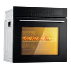 24" Electric Single Wall Oven, 2.5Cu.ft with 8 Baking Modes, 70L Electric Convection Oven, with Air Frying Function, 3000w, 3D Surround Heating with Double-Layered Glass Door, Timer, Touch Control