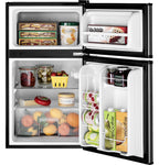 GE Appliances 3.1 Cu. Ft. Freestanding Double Door Compact Refrigerator, Steel