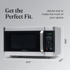 Farberware Smart Sensor Countertop Microwave Oven with LED Lighting & Child Lock, 1.3 Cu Ft