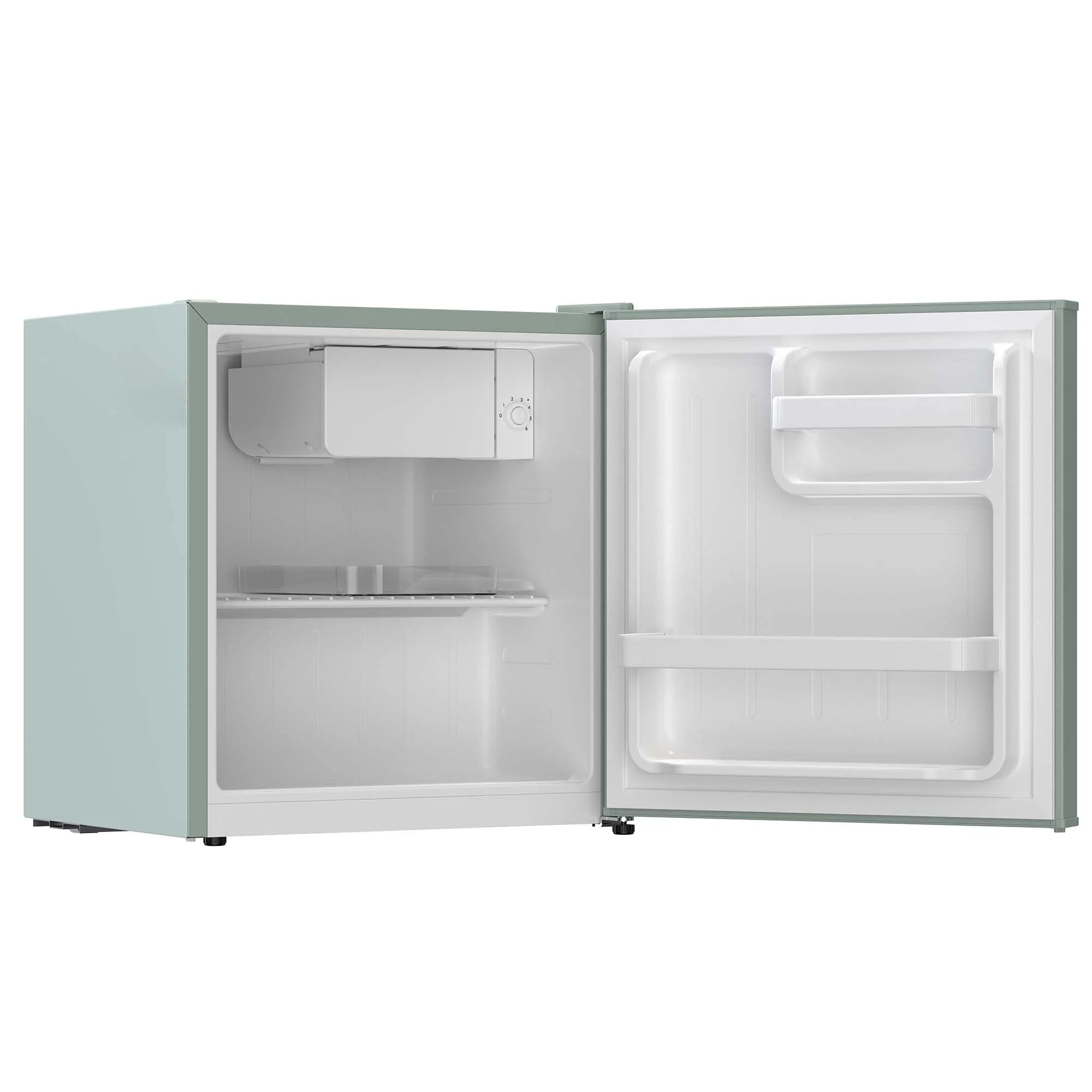 Frigidaire 1.6 cu ft retro compact fridge built in side bottle opener-W: 19.01" x L: 18.7" X H: 19.8" (Azure)
