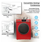 Equator All-in-One Washer Dryer VENTLESS/VENTED PET cycle 1.62cf/15lbs 110V in Merlot