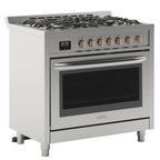 KoolMore 36 in. Stainless-Steel Professional Gas Range with Legs.