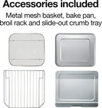 Simply-Crisp Air Fryer Toaster Oven Combo, 4-in-1 Countertop Convection Oven with Bake & Broil, Fits 6 Slices Bread or 12" Pizza, Auto Shutoff, Black