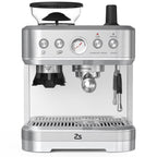 Espresso Machine with Built-in Grinder,Italian ULKA 15 Bar Espresso Machine - 85oz Water Tank, Dual PID Control, Milk Frother & Auto-Cleaning for Perfect Lattes and Cappuccinos