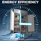 "COOLSKI 48"" Upright Refrigerator Freezer Combo, 36 Cu.ft 2-Door Cooling Appliance for Restaurants"