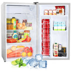 KOFUN Mini Fridge with Freezer, Stainless Steel, 3.2 Cu.ft Compact Refrigerator, Portable Cooler Warmer for Kitchen, Bedroom, Dorm, Apartment, Bar, Office, RV