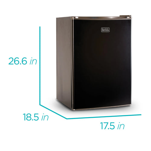 BLACK+DECKER 2.5 Cubic Foot Energy Star Refrigerator with Freezer, Black
