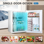 FREE VILLAGE 3.2 Cu.Ft. Mini Fridge with Freezer, Small Refrigerators with Adjustable Thermostat, Low Noise, Energy Saving, Compact Refrigerators for College Dorm, Office, Bedroom, Apartment, White