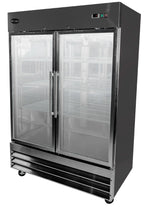 Heavy Duty Commercial 47 cu ft Stainless Steel Glass Door Reach-In Freezer (2 Door)