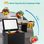 Smeta Chest Freezer LPG/12V/110-120V Refrigerator Outdoor Travel Fridge 1.6 Cu ft Indoor Car