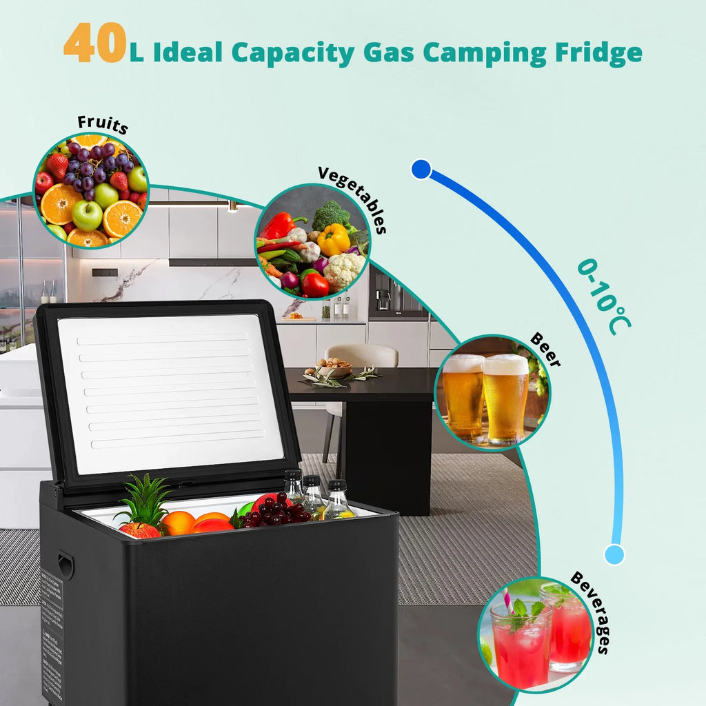 Smad Chest Freezer LPG/12V/110-120V Refrigerator Outdoor Travel Fridge 1.6 Cu ft Indoor Car