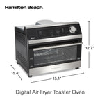 Hamilton Beach Digital Air Fryer Toaster Oven Combo, 10 Ways to Cook, 4 Preset Functions, 1800 Watts, Stainless Steel
