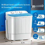 Dimedeal Portable 18lbs Twin Tub Mini Washing Machine, 11lbs Washer & 7lbs Spinner with Drying Rack & Hangers