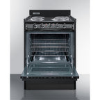24" wide electric coil range in black