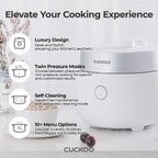 CUCKOO 3-Cup Induction Heating Twin Pressure Rice Cooker, Nonstick Pot, 15 Cooking Modes, Voice Guide