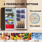 Frestec 3.2 Cu ft One Door Mini Fridge, Estar, Stainless Steel Look, New