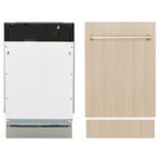 Zline Dwvz-18-G 18" Wide 10 Place Setting Built-In Panel Ready Top Control Dishwasher -
