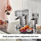 KitchenAid Metal Semi-Automatic Espresso Machine and Automatic Milk Frother Attachment Bundle