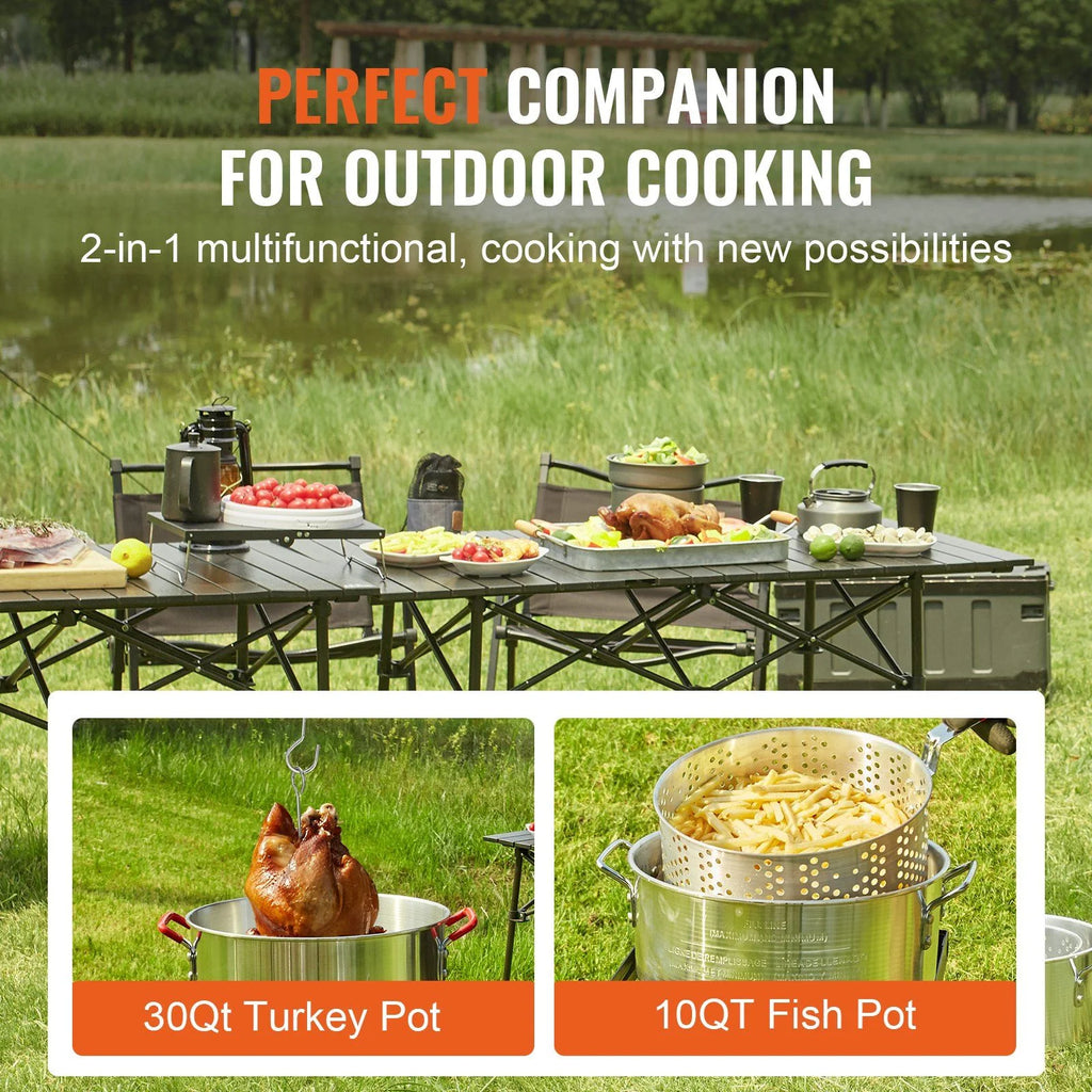 Masterbuilt 30QT Aluminum Turkey Deep Fryer Kit with High-Pressure Burner for Outdoor Use, Includes Poultry Rack and Thermometer