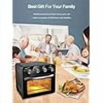 A/C 10-in-1 Air Fryer Oven, 24 Qt Convection Toaster Oven with Rotisserie & Dehydrator, 1700W Oil-Free Cooking, Includes 6 Accessories & 75 Recipes, Black