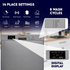 Equator 24" Built in 14 place Dishwasher in Stainless Energy Star Certfied, Quiet Operation and Advanced Santization