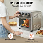 KFFKFF 7-IN-1 Air Fryer Toaster Oven 18L Stainless Steel 1700W Convection Oven