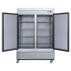 55 in. Two Door Reach-in Commercial Freezer 41 Cu.Ft. Solid Door Freezer, NSF
