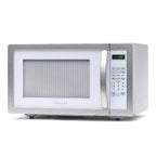 Farberware Stainless Steel Countertop Microwave Oven with Child Lock, 1.1 Cu Ft Black Stainless