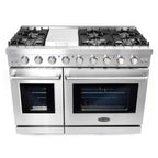 Cosmo 48" Double Oven Gas Range & Dishwasher & French Door Refrigerator Set