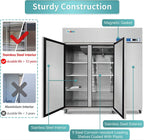 DURING 72" Commercial Refrigerator Freezer Combo, 3-Door Solid Door Reach-In, 54 Cu.ft Upright Fridge Freezer