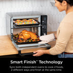 Ninja 10-in-1 Air Fryer, Double Door Toaster Oven with FlexDoor, FlavorSeal & Smart Finish, Rapid Top Convection and Air Fry Bottom, Bake, Toast, Air Fry, Pizza and More, Stainless Steel, DCT400