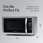 Farberware Stainless Steel Countertop Microwave Oven with Child Lock, 1.1 Cu Ft Black Stainless