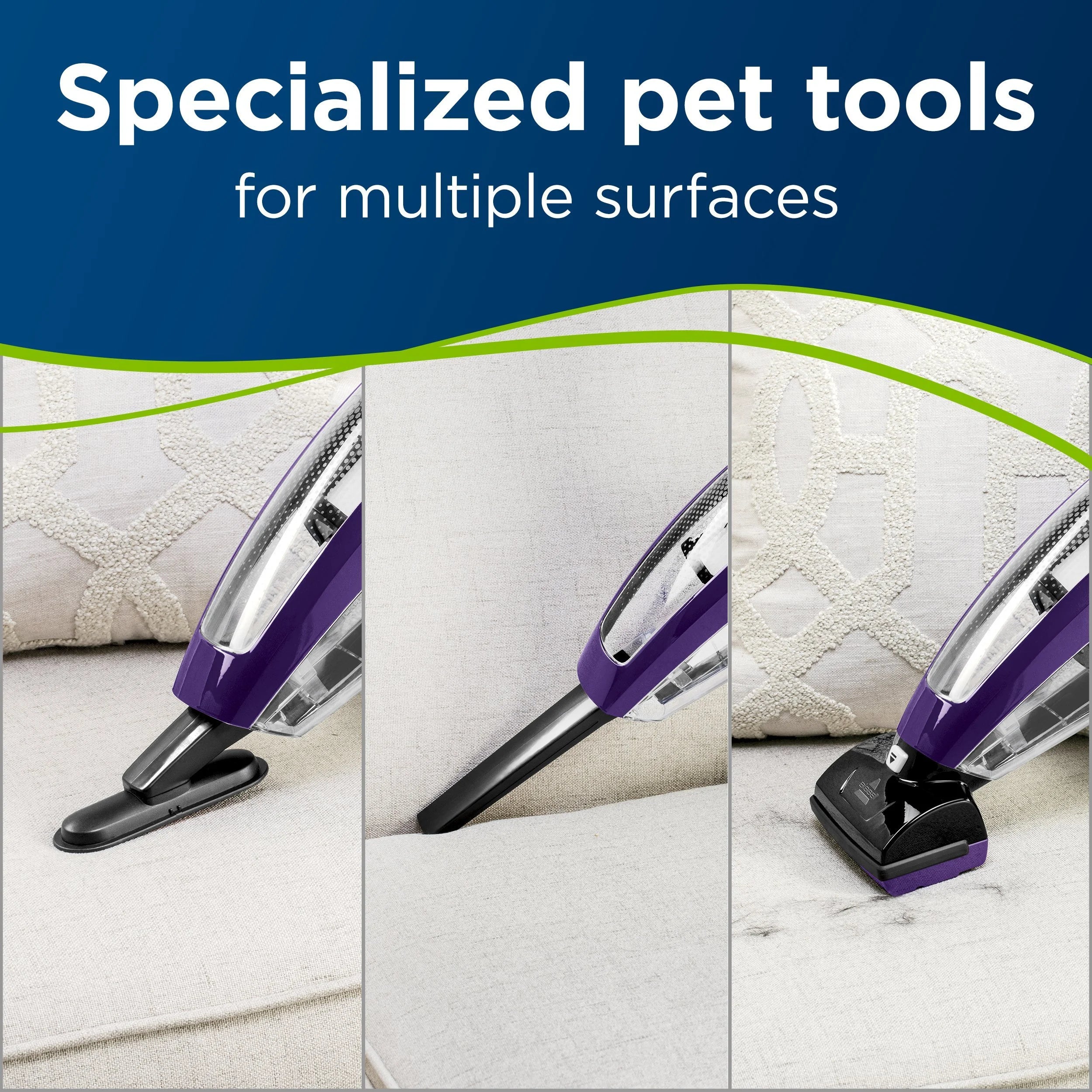 BISSELL Pet Hair Eraser Lithium Ion Cordless Hand Vacuum, Purple, 2390A