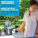 Deco Compact Countertop Ice Maker, 26LBs in 24HRs, 9 Bullet Ice Cubes Ready in 6 Minutes, Stainless Steel