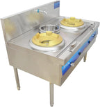 EQCOTWEA Commercial High Fire Gas Stove LPG Cooking Stove Double Burner Stainless Steel